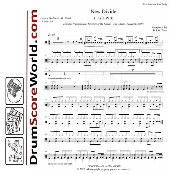 Linkin Park - New Divide + Play-Along Track
